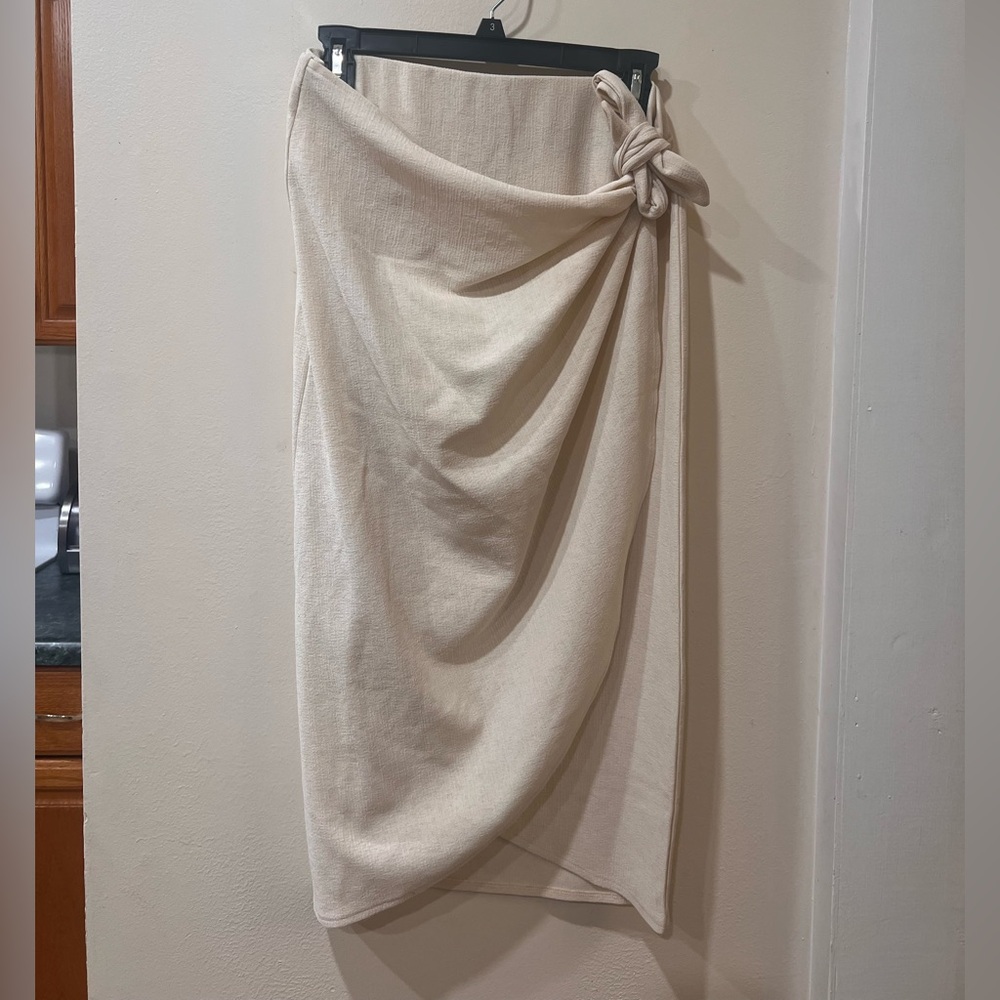 Elegant Beige Wrap Skirt
